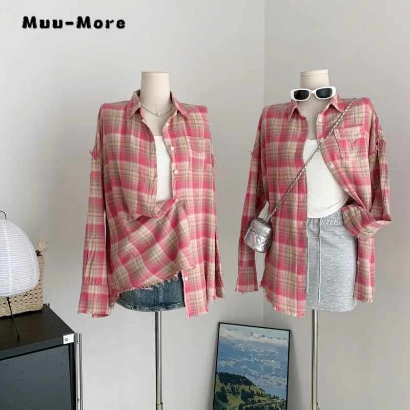 2023 Autumn Winter Korean Trendy Red Lapel Pocket Single Breasted Hacked Tassel Blouse for Women American Long Sleeve Shirt Top
2023 Autumn Winter Korean Trendy Red Lapel Pocket Single Breasted Hacked Tassel Blouse for Women American Long Sleeve Shirt Top