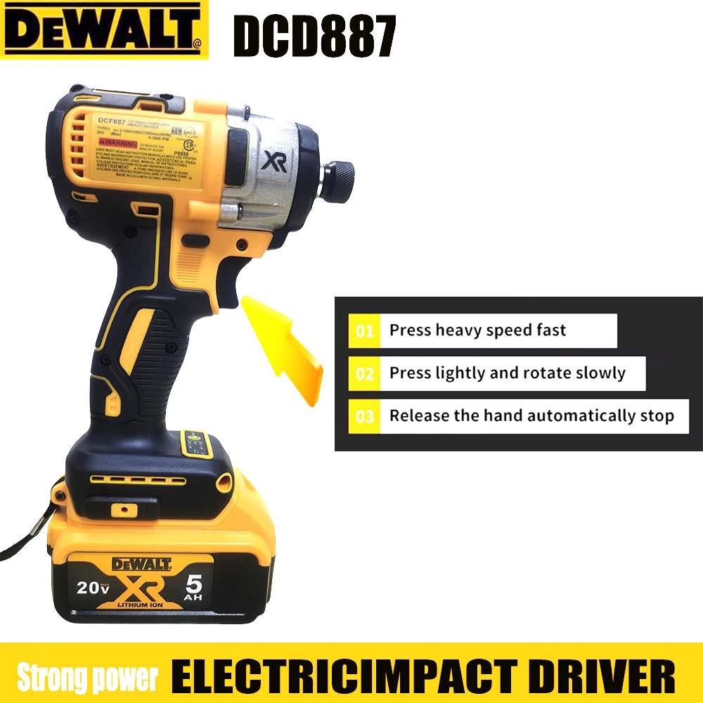 Dewalt DCD887 cordless 250RPM brushless motor 1/4electric impact drill,screwdriver,long battery life,strong power,easy operation
Dewalt DCD887 cordless 250RPM brushless motor 1/4electric impact drill,screwdriver,long battery life,strong power,easy operation