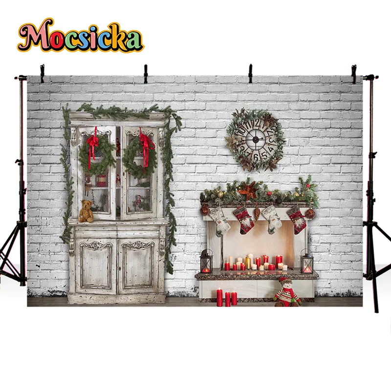 Mocsicka Photography Backdrop Christmas Fireplace Background New Year's Eve Party Kids Birthday Family Portraits Studio Prop
Mocsicka Photography Backdrop Christmas Fireplace Background New Year's Eve Party Kids Birthday Family Portraits Studio Prop