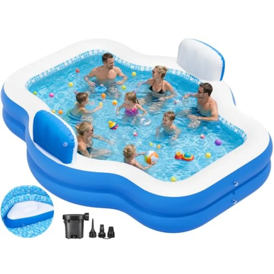 Extra Large Inflatable Pool with Pump, 121 X 90 X 22 Full-Sized Blow Up Pool with Seats for Adults, Family Inflatable Swimming
Extra Large Inflatable Pool with Pump, 121 X 90 X 22 Full-Sized Blow Up Pool with Seats for Adults, Family Inflatable Swimming