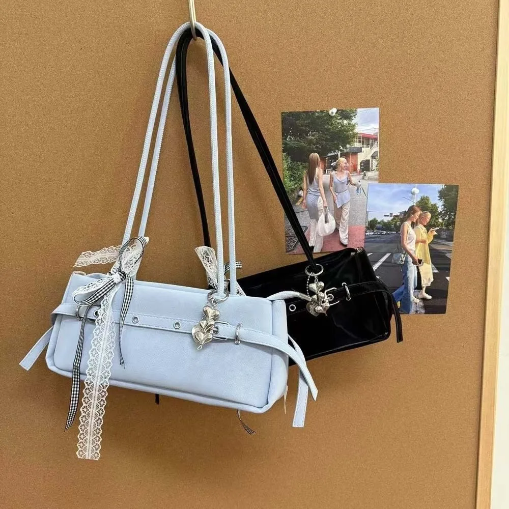 Bow Lace Ribbon Decoration Handbag French Stick Underarm Bag Fashion Women's Solid Color PU Shoulder Bag
Bow Lace Ribbon Decoration Handbag French Stick Underarm Bag Fashion Women's Solid Color PU Shoulder Bag