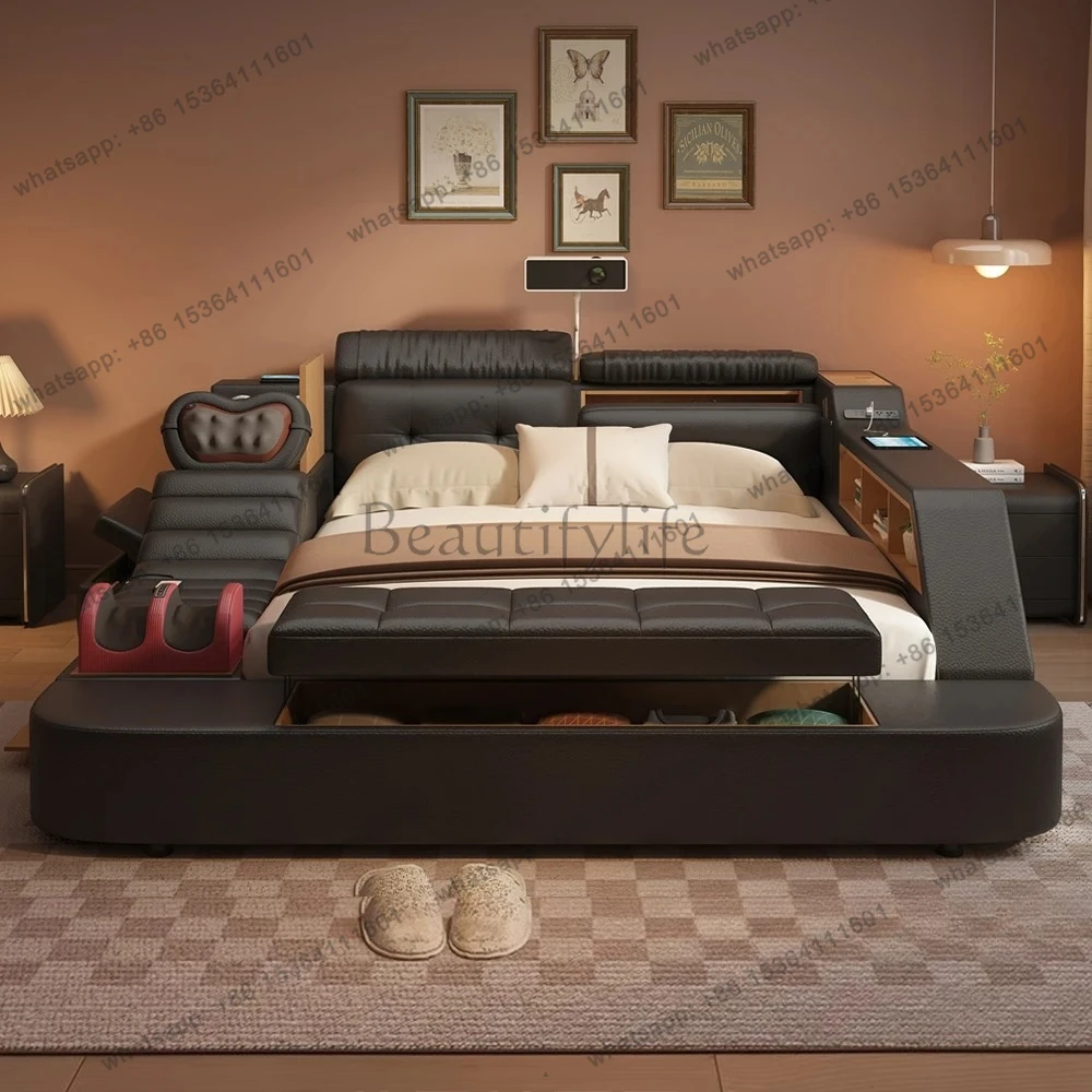 X4 Luxury Tech Smart Multifunctional Bed with Massage Chair, Bluetooth Speakers, Projector, USB – Modern Upholstered King Si
X4 Luxury Tech Smart Multifunctional Bed with Massage Chair, Bluetooth Speakers, Projector, USB – Modern Upholstered King Si