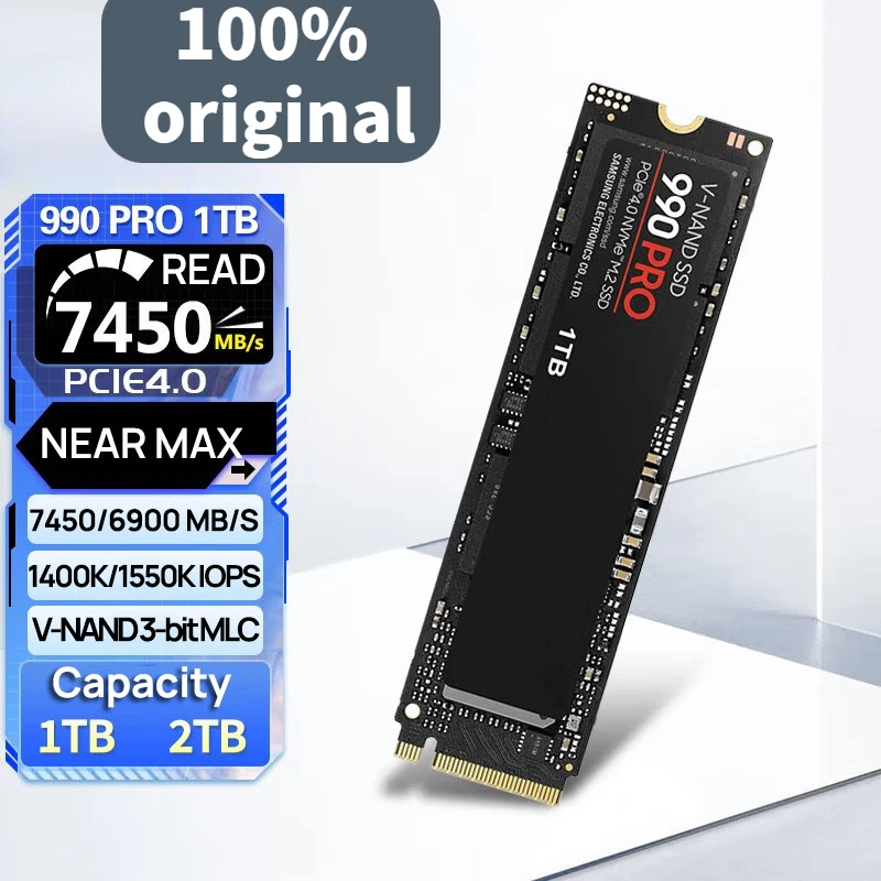 2024 New 990Pro SSD 1TB 2TB NVMe PCIe 4.0 Read Up 7450MB/s M.2 2280 Sooolid State Drives for PS5 Laptop High End Gaming Computer
2024 New 990Pro SSD 1TB 2TB NVMe PCIe 4.0 Read Up 7450MB/s M.2 2280 Sooolid State Drives for PS5 Laptop High End Gaming Computer