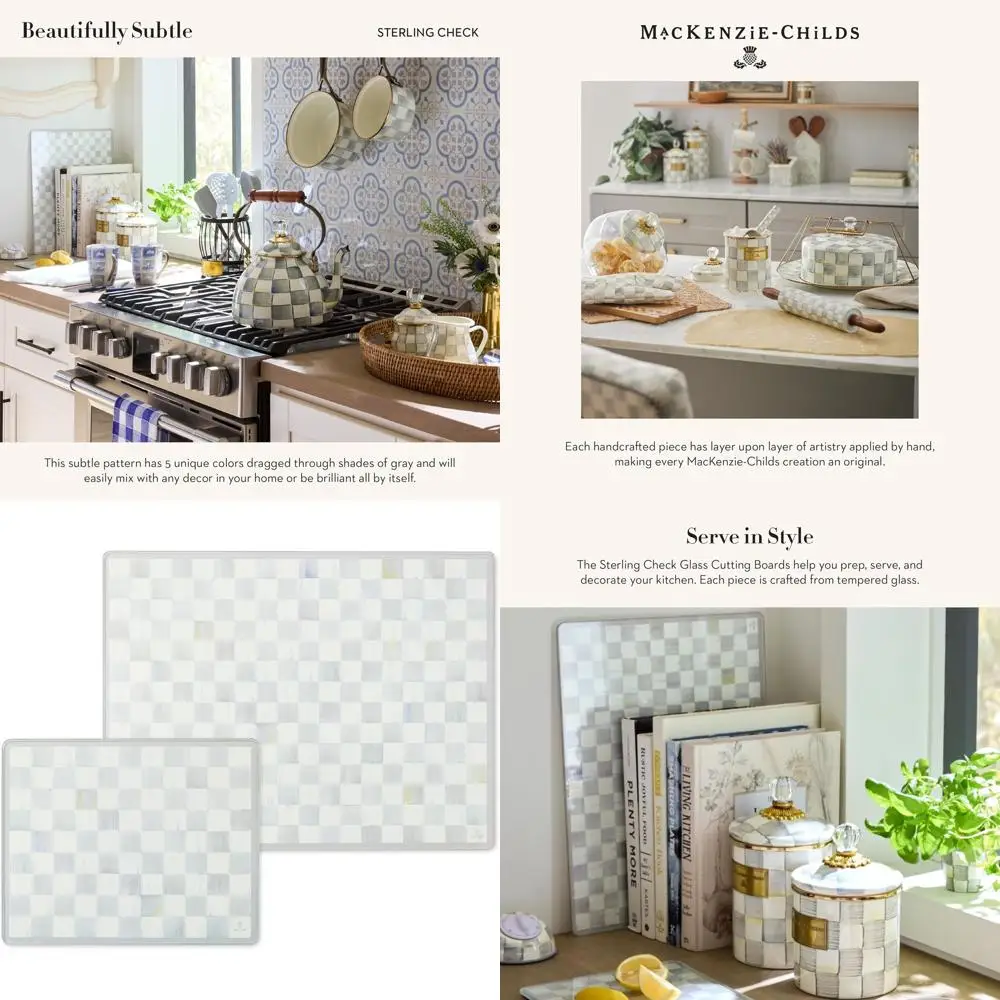 Pair of Gray & White Sterling Check Pattern Tempered Glass Cutting Boards for Countertop Use
Pair of Gray & White Sterling Check Pattern Tempered Glass Cutting Boards for Countertop Use