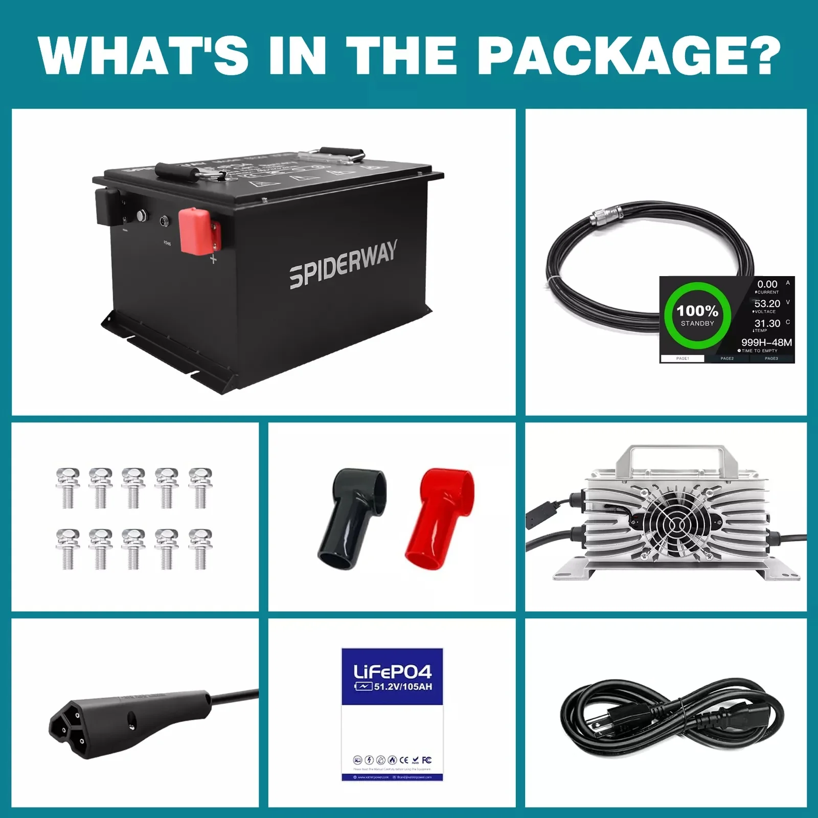 48V 150Ah LiFePO4 Lithium Battery Built-in Smart 200A BMS with Touch Monitor Mobile APP Club Car Carryall Transporter Golf Cart
48V 150Ah LiFePO4 Lithium Battery Built-in Smart 200A BMS with Touch Monitor Mobile APP Club Car Carryall Transporter Golf Cart