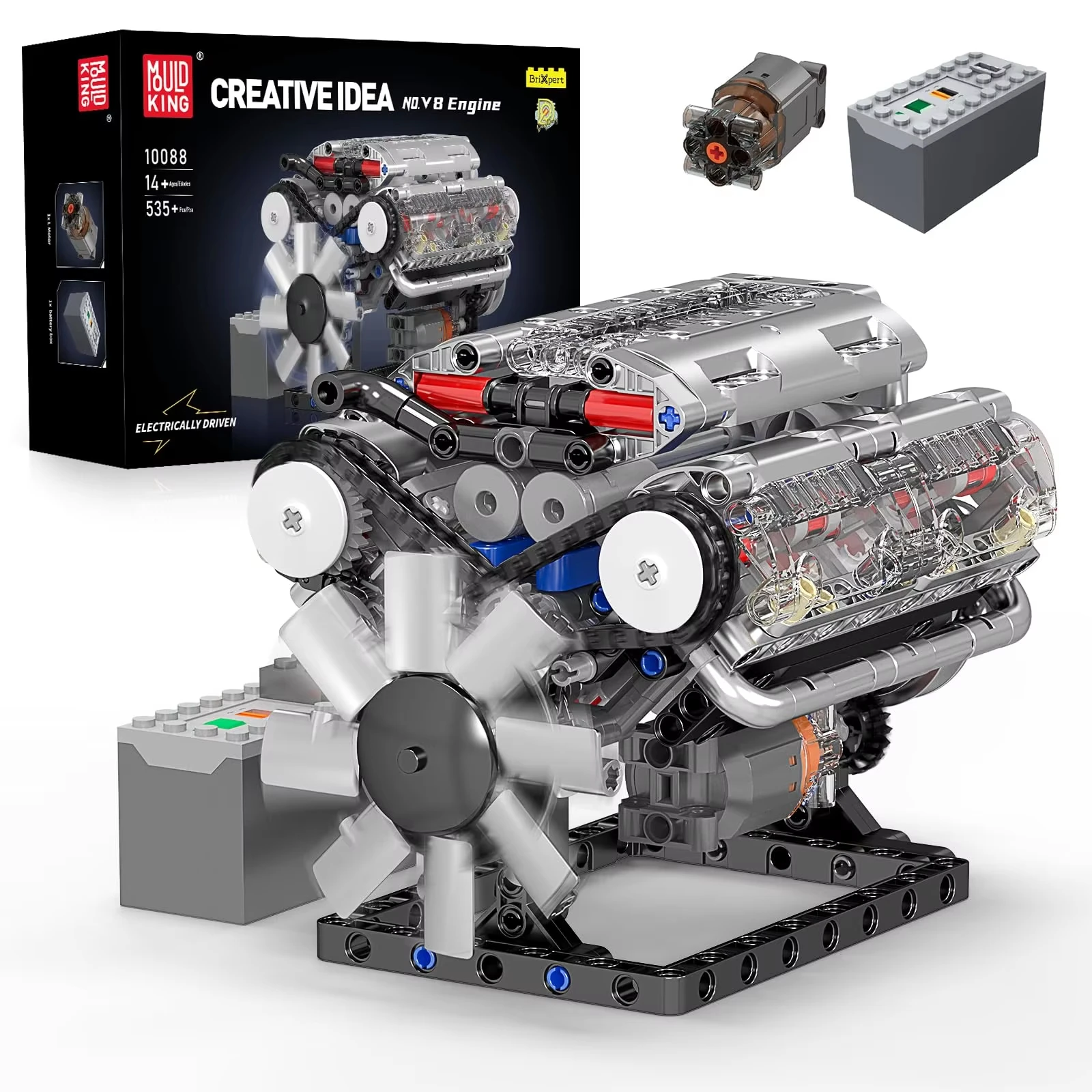 Новинка 2025 года, комплект строительных блоков для двигателя Mould King 10088 V8, 535 шт., 8-цилиндровый бензиновый двигатель автомобиля, модель кирпича, образовательные подарки STEM
Новинка 2025 года, комплект строительных блоков для двигателя Mould King 10088 V8, 535 шт., 8-цилиндровый бензиновый двигатель автомобиля, модель кирпича, образовательные подарки STEM