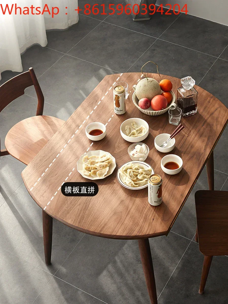 Nordic solid wood folding dining table and chair combination, small household size, black walnut square and round table,
Nordic solid wood folding dining table and chair combination, small household size, black walnut square and round table,