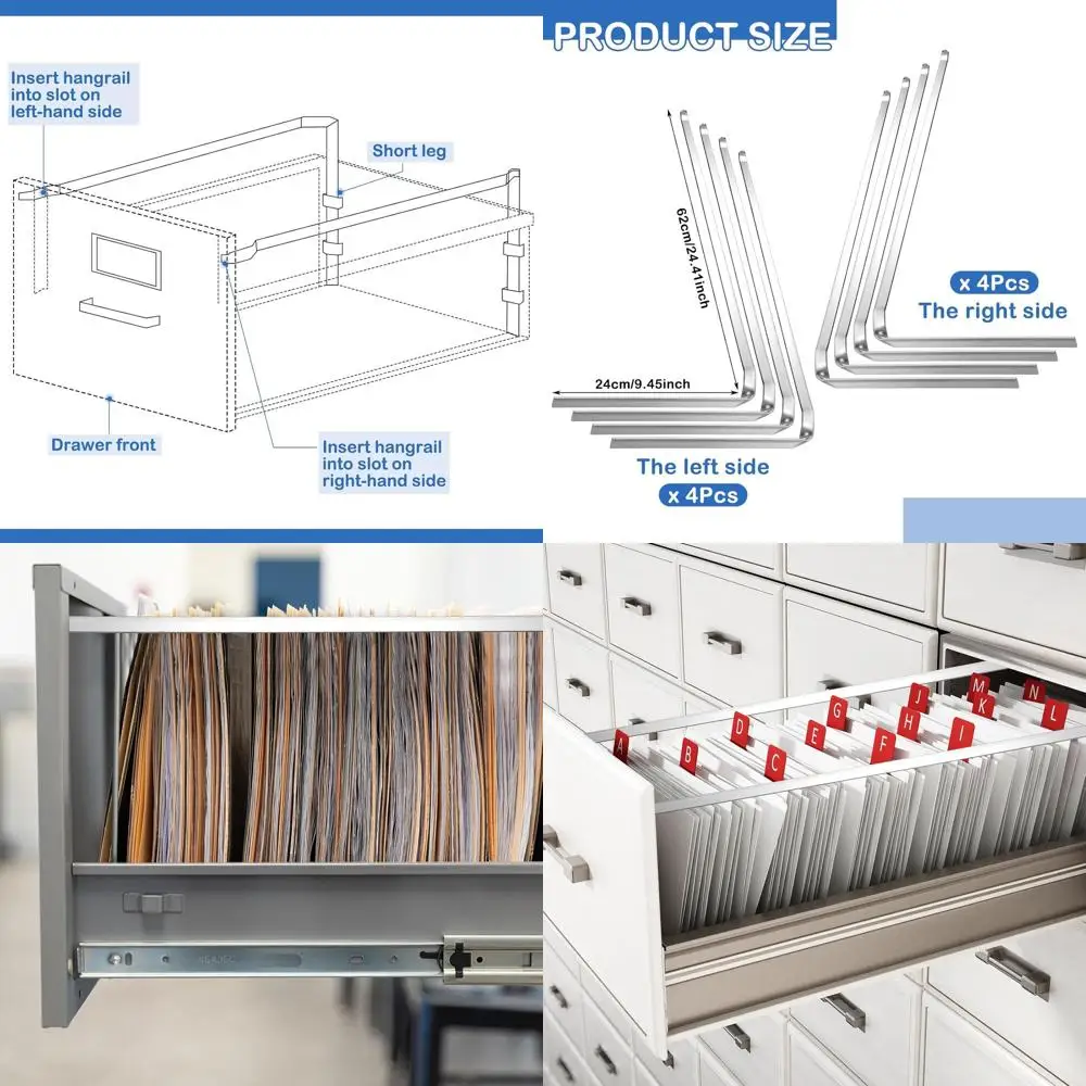 Set of 8 25 File Cabinet Rails for 4 Drawers, Fits Hon 530 & 500 Series, Metal Vertical Drawers, Post-1996 Models
Set of 8 25 File Cabinet Rails for 4 Drawers, Fits Hon 530 & 500 Series, Metal Vertical Drawers, Post-1996 Models