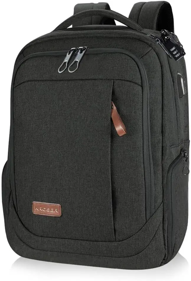 Large Laptop Backpack with USB Charging Port, Water-Repellent Travel Daypack for 17.3 Inch Laptops - Charcoal Black
Large Laptop Backpack with USB Charging Port, Water-Repellent Travel Daypack for 17.3 Inch Laptops - Charcoal Black