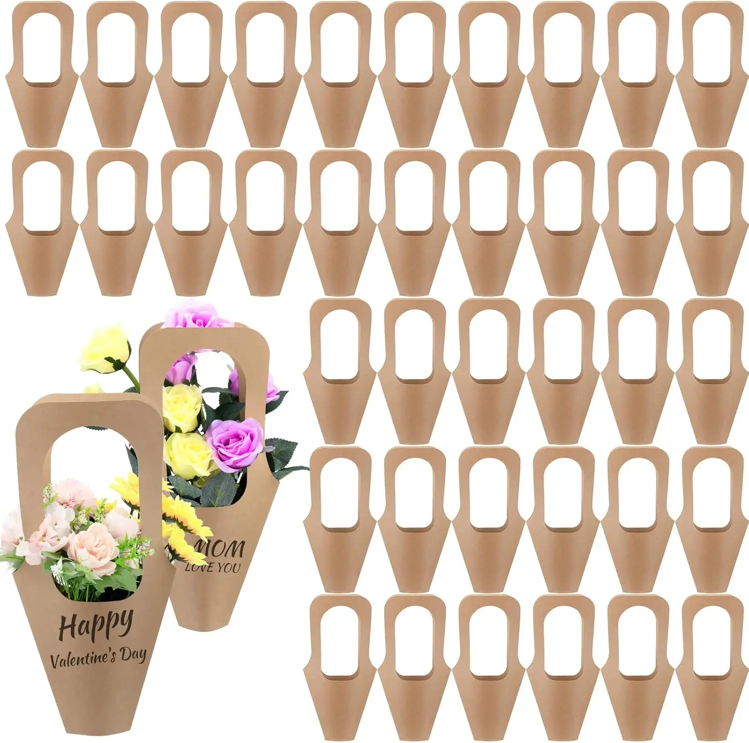 200Pcs Blank Flowers Gift Bags Bouquet with Handle Flower Wrapping Paper Floral Bags Cone Sleeves for Packaging Wedding Party
200Pcs Blank Flowers Gift Bags Bouquet with Handle Flower Wrapping Paper Floral Bags Cone Sleeves for Packaging Wedding Party