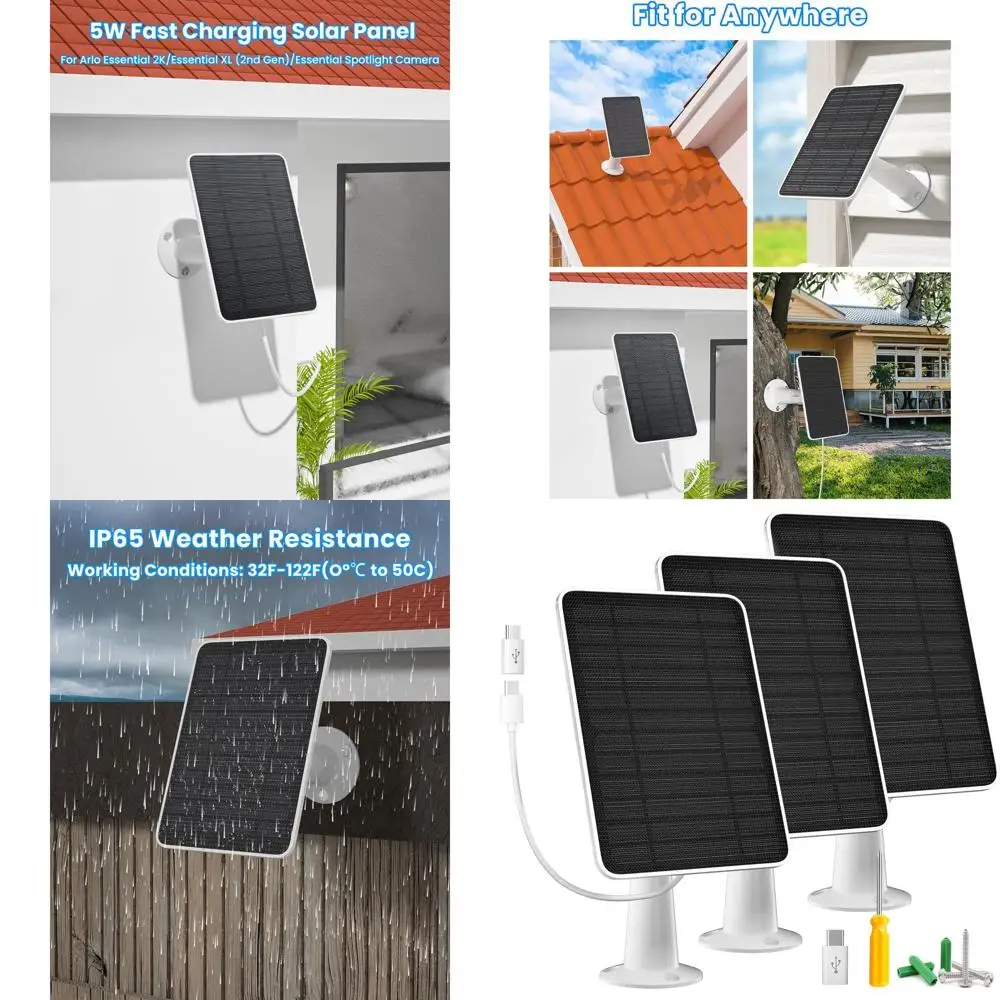 Outdoor 2K Security Camera Compatible 5W LED Floodlight with IP65 Rating, 10ft Micro USB-C Cable & Wall Mount, 3-Pack
Outdoor 2K Security Camera Compatible 5W LED Floodlight with IP65 Rating, 10ft Micro USB-C Cable & Wall Mount, 3-Pack