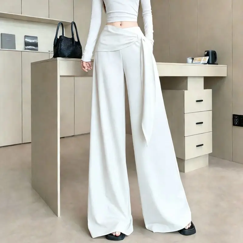Spring Summer New Style Relaxed High-waisted Tie-waist Pants For Loose Slimming Drapey Casual Floor-length Trousers Bell Bottoms
Spring Summer New Style Relaxed High-waisted Tie-waist Pants For Loose Slimming Drapey Casual Floor-length Trousers Bell Bottoms