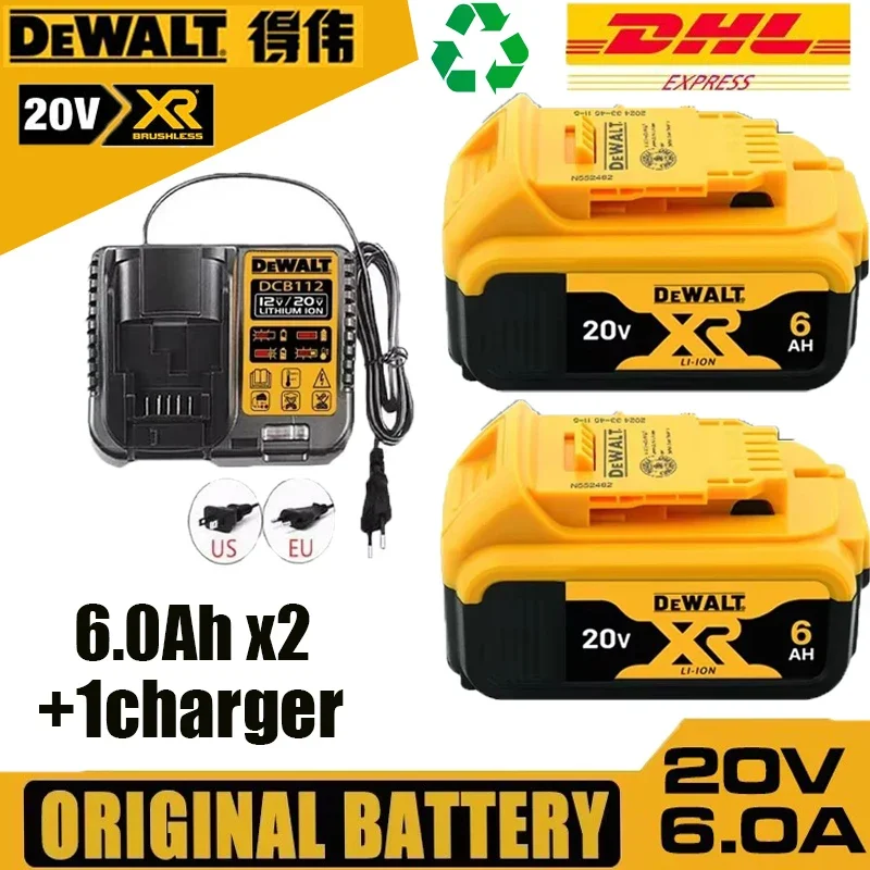 Dewalt 20V 6000mAh rechargeable battery, BDC112 charger, original Dewalt 20V DCB206, DCB205, DCB200 tool power battery DCB609
Dewalt 20V 6000mAh rechargeable battery, BDC112 charger, original Dewalt 20V DCB206, DCB205, DCB200 tool power battery DCB609