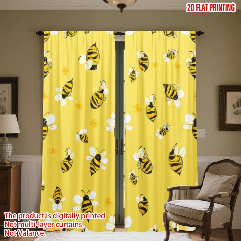 2D flat printing 2pcs Curtain Yellow with Bees Digital Printed Polyester Drapes Party Decorations Perfect for New Year
2D flat printing 2pcs Curtain Yellow with Bees Digital Printed Polyester Drapes Party Decorations Perfect for New Year