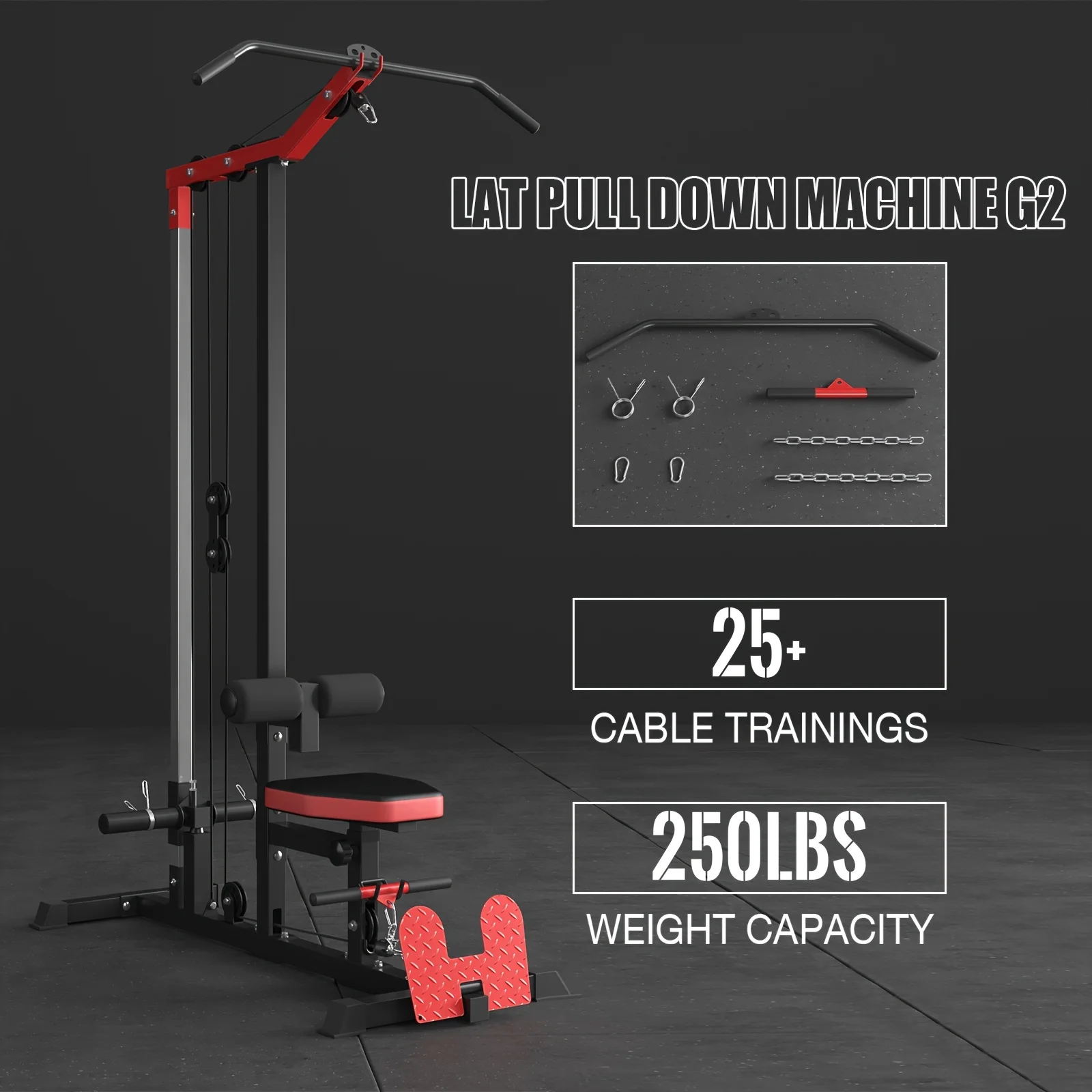 Upgraded Travel LAT Pull-Down Machine, LAT Row Cable Machine with Flip-up Footplate, High And Low Pulley Station, Home Gym Fitness Equipment
Upgraded Travel LAT Pull-Down Machine, LAT Row Cable Machine with Flip-up Footplate, High And Low Pulley Station, Home Gym Fitness Equipment