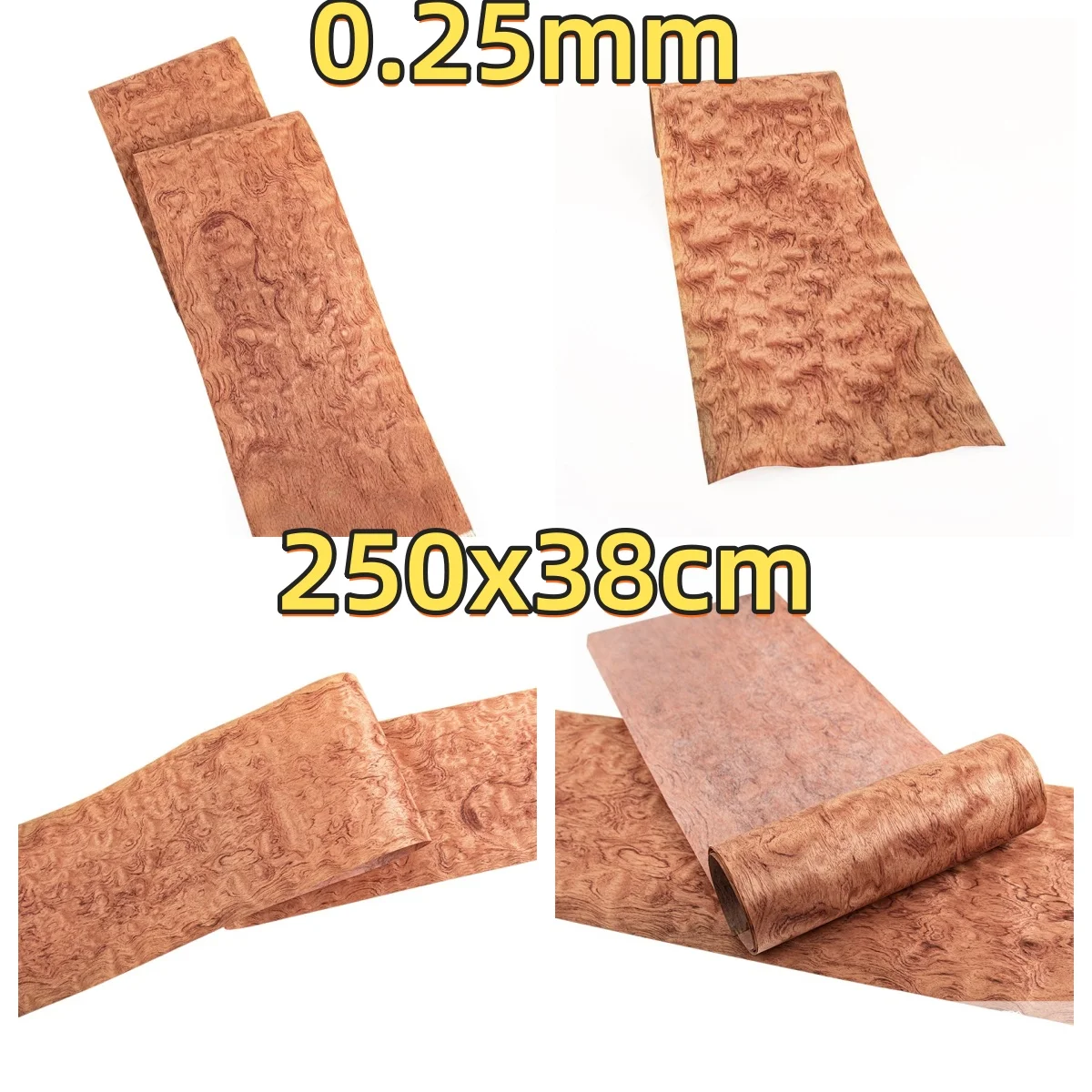 Spherical Rosewood Veneer, 0.25mm, 250x38cm, For Gift Box & Furniture.(Backing Non-woven Fabric)
Spherical Rosewood Veneer, 0.25mm, 250x38cm, For Gift Box & Furniture.(Backing Non-woven Fabric)