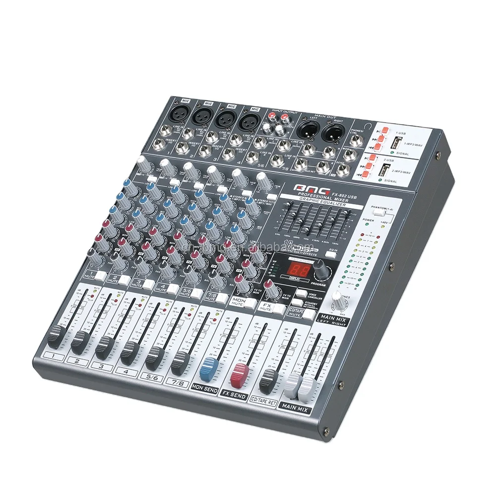 BMG High Quality FX-802 USB Audio Interface Console DJ for Karaoke Mixer
BMG High Quality FX-802 USB Audio Interface Console DJ for Karaoke Mixer