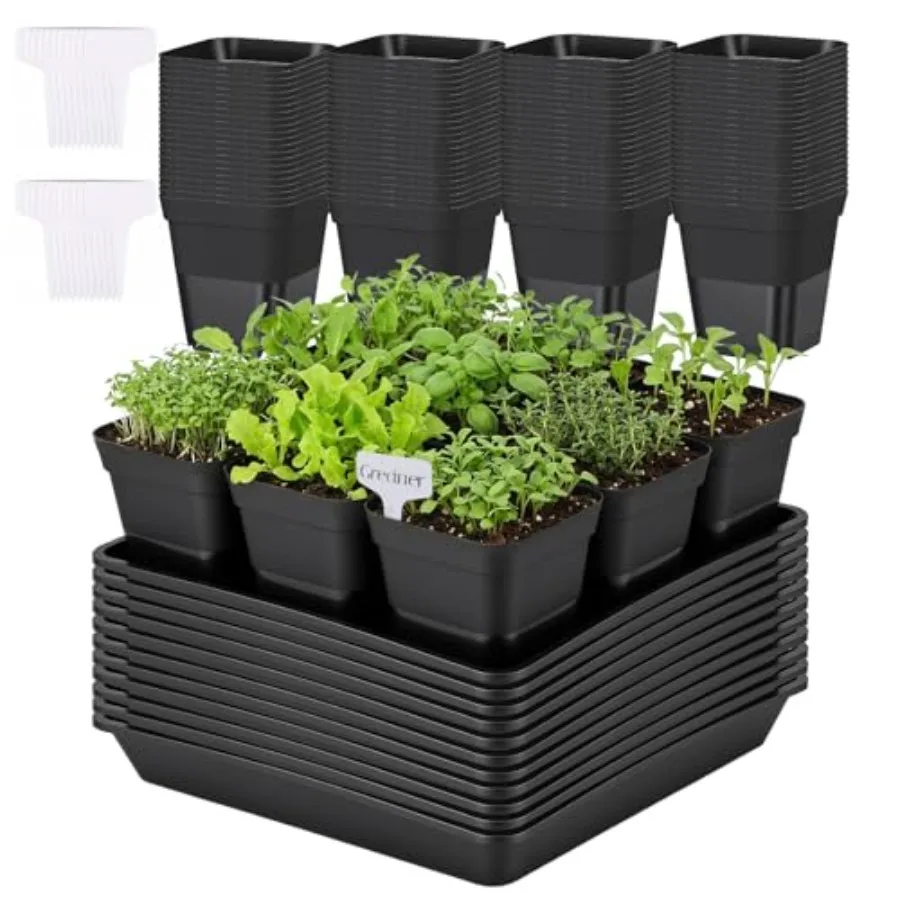 12 Inch Sturdy Seed Tray 11PCS 4 Inch 100PCS Flexible Square Nursery Pots with Drainage Holes Plant Germination Trays for Plant
12 Inch Sturdy Seed Tray 11PCS 4 Inch 100PCS Flexible Square Nursery Pots with Drainage Holes Plant Germination Trays for Plant