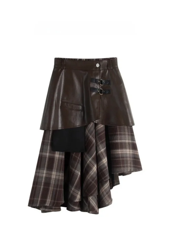 Американская ретро асимметричная искусственная двухсекционная юбка трапециевидной формы с высокой талией, женская осенняя юбка с высокой талией нового дизайна
Американская ретро асимметричная искусственная двухсекционная юбка трапециевидной формы с высокой талией, женская осенняя юбка с высокой талией нового дизайна