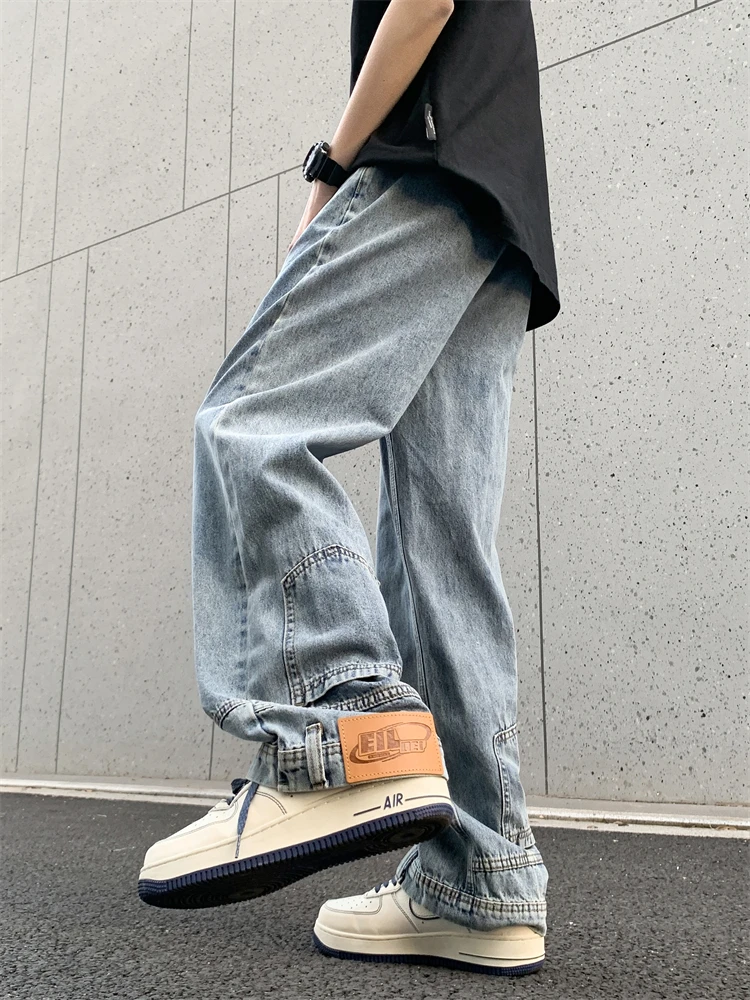 Loose Wide Leg Men's Jeans Spring Autumn New Style Hong Kong Style Loose Fit Large Size Light Color Trendy Brand Jeans
Loose Wide Leg Men's Jeans Spring Autumn New Style Hong Kong Style Loose Fit Large Size Light Color Trendy Brand Jeans