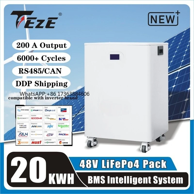 20KWH 30KWH 48V 51.2V 400Ah Powerwall LiFePO4 Battery Built-in BMS Rechargeable Cell Home Storage With Active Balancer
20KWH 30KWH 48V 51.2V 400Ah Powerwall LiFePO4 Battery Built-in BMS Rechargeable Cell Home Storage With Active Balancer