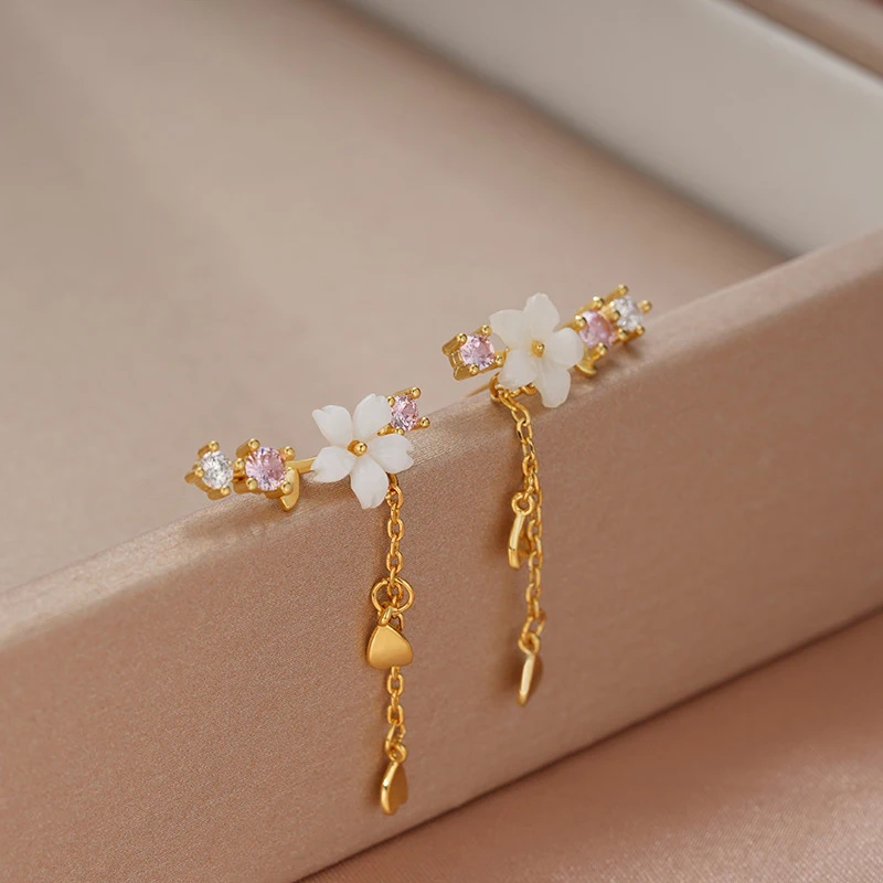 Женские серьги с натуральным халцедоном и цветком вишни, новые модные серьги с кисточками и милыми розовыми бриллиантами, свадебные украшения
Женские серьги с натуральным халцедоном и цветком вишни, новые модные серьги с кисточками и милыми розовыми бриллиантами, свадебные украшения