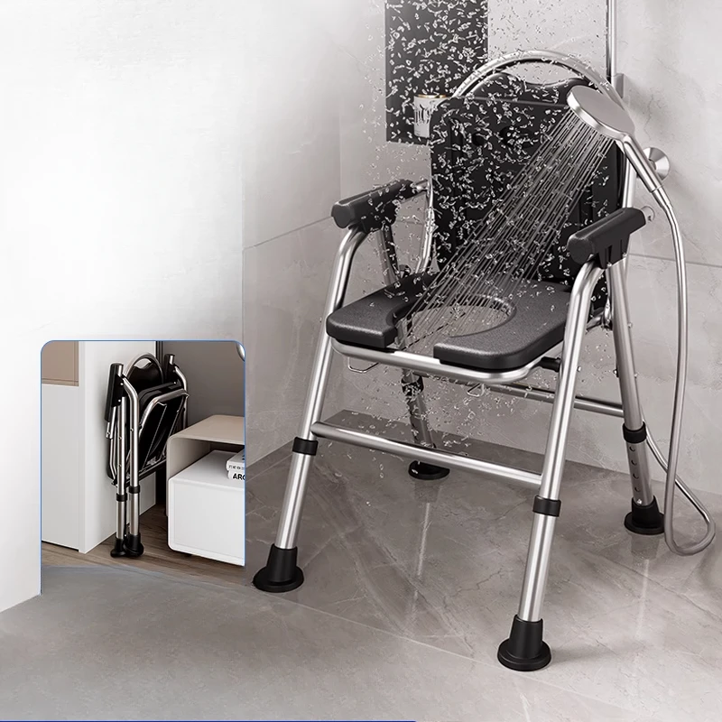 Stainless Steel Gourd Hole Shower Chairs Foldable Toilet Seat Shower Stools Adjustable Anti-Slip Bathroom Furniture Bath Chair
Stainless Steel Gourd Hole Shower Chairs Foldable Toilet Seat Shower Stools Adjustable Anti-Slip Bathroom Furniture Bath Chair