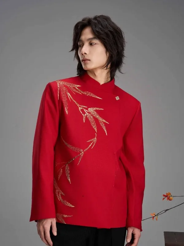 New Chinese Sle Men's Casual Suit Jaet with Embroidery Collar Wedding Ceremony Leisure West Coat Anti-Wrinkle Polyester F...
New Chinese Sle Men's Casual Suit Jaet with Embroidery Collar Wedding Ceremony Leisure West Coat Anti-Wrinkle Polyester F...
