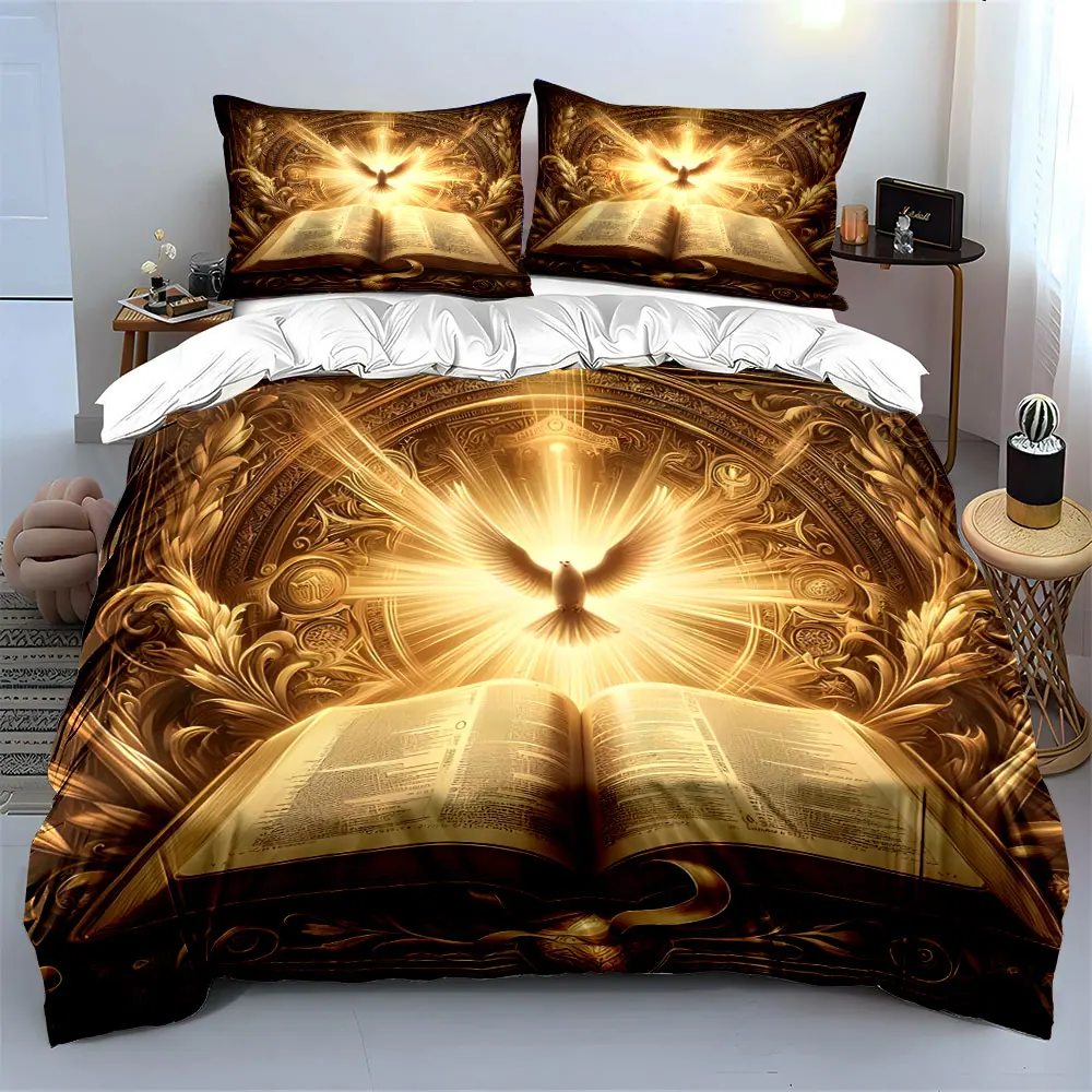 Sacred book and radiant white dove Print Soft Comfortable Duvet Cover Bedding Set Included 1*Duvet Cover 2*Pillowcases
Sacred book and radiant white dove Print Soft Comfortable Duvet Cover Bedding Set Included 1*Duvet Cover 2*Pillowcases
