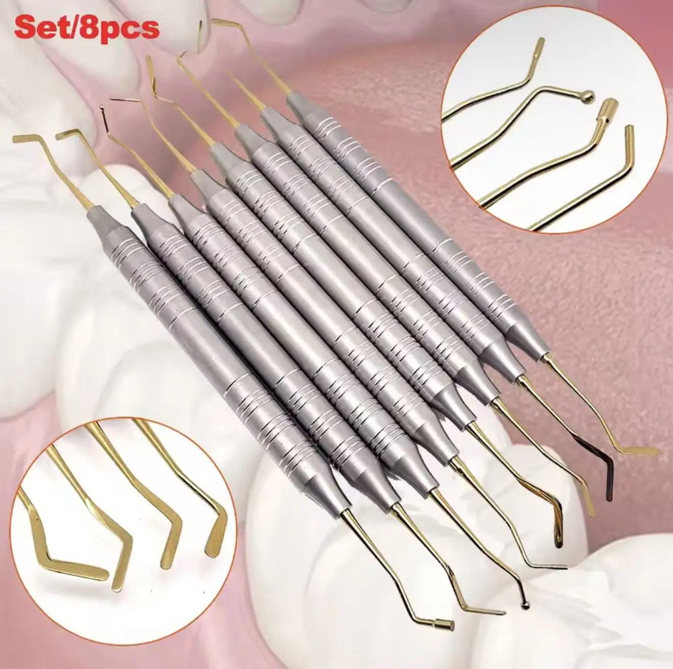 Denilk 8pcs of Set Dental Resin Filler Aesthetic Restoration Kit Fit for Resin Knife Dental Instrument Tools Metal Stainless ste
Denilk 8pcs of Set Dental Resin Filler Aesthetic Restoration Kit Fit for Resin Knife Dental Instrument Tools Metal Stainless ste