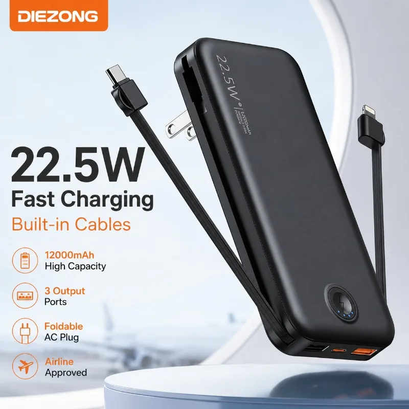 Portable Charger for iPhone Built in Cables and Wall Plug,12000mAh Slim Fast Charging USB C Power Bank High-Quality in stock
Portable Charger for iPhone Built in Cables and Wall Plug,12000mAh Slim Fast Charging USB C Power Bank High-Quality in stock