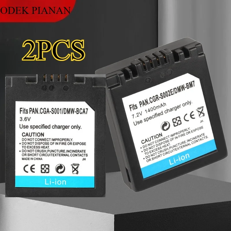 2 шт. 1400 мАч сменный аккумулятор для цифровой камеры Panasonic DMW-BM7/CGR-S002E/S002/CGA-S002E-литий-ионный аккумулятор большой емкости
2 шт. 1400 мАч сменный аккумулятор для цифровой камеры Panasonic DMW-BM7/CGR-S002E/S002/CGA-S002E-литий-ионный аккумулятор большой емкости