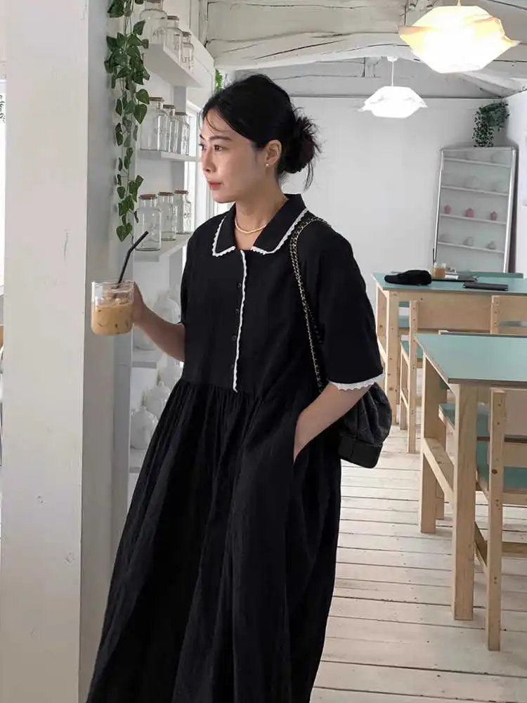 Clothland Women Sweet Shirt Dress Short Sleeve High Waist One Piece Loose Casual Midi Dresses Vestido Mujer QE030
Clothland Women Sweet Shirt Dress Short Sleeve High Waist One Piece Loose Casual Midi Dresses Vestido Mujer QE030