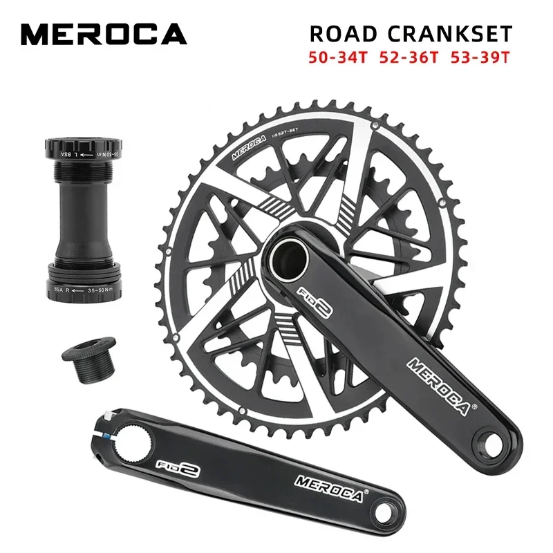 MEROCA Road Bike Crankset 9/10/11 Speed Direct-Mounted Double Crankset 50t-34t/52t-36t/53t-39t Aluminum Alloy Road Crank 170mm
MEROCA Road Bike Crankset 9/10/11 Speed Direct-Mounted Double Crankset 50t-34t/52t-36t/53t-39t Aluminum Alloy Road Crank 170mm