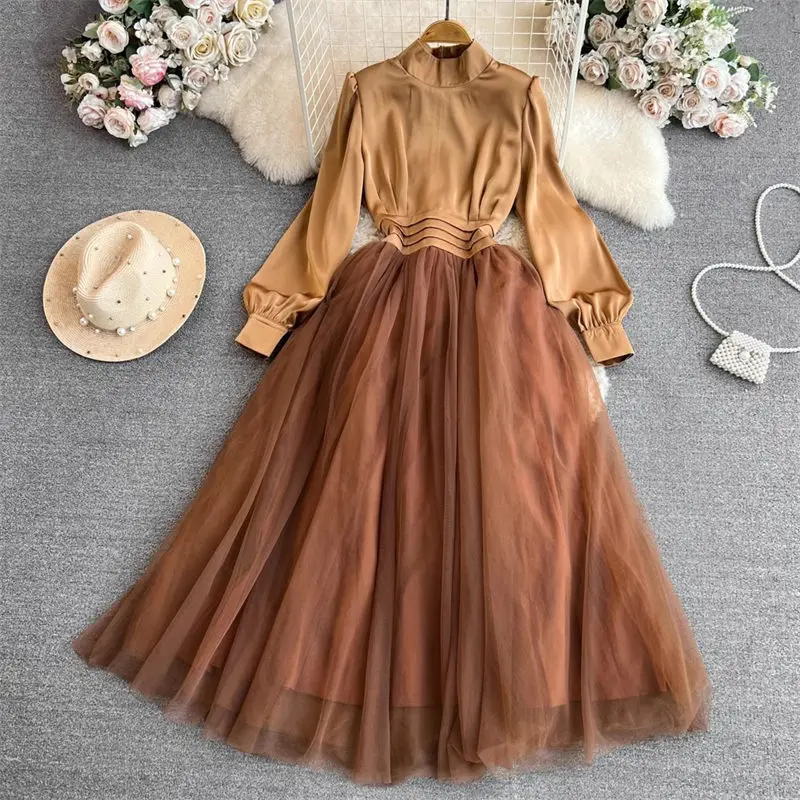 Vintage Palace Style Dress Elegant Lantern Long Sleeve Stand Neck Pleated Waist A-Line Mesh Fluffy Dress Party Vestido Z3914
Vintage Palace Style Dress Elegant Lantern Long Sleeve Stand Neck Pleated Waist A-Line Mesh Fluffy Dress Party Vestido Z3914