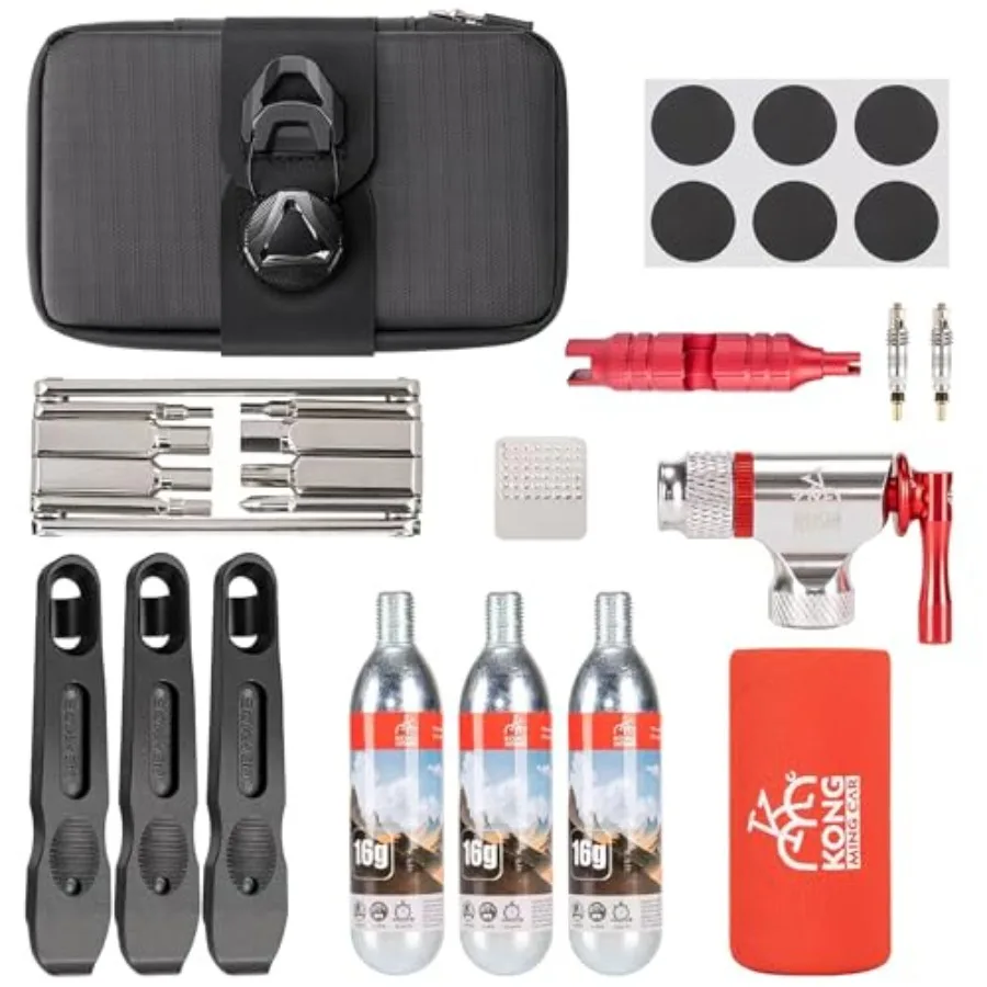 Bike Repair Tool Kit-Co2 Inflator Kits With Co2 Cartridges8 In Multi Tools Saddle Bag Tire Tube Patches and Tire Levers Include
Bike Repair Tool Kit-Co2 Inflator Kits With Co2 Cartridges8 In Multi Tools Saddle Bag Tire Tube Patches and Tire Levers Include