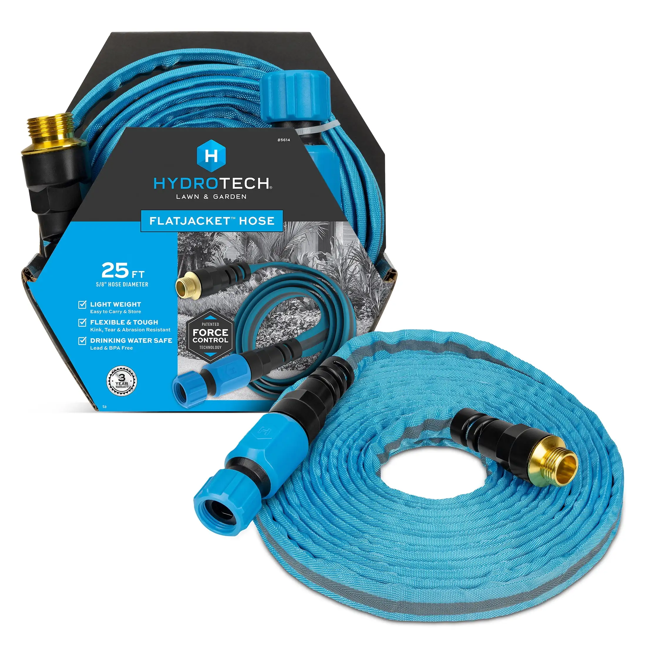 Flexible 5/8 inch 25 foot garden hose – kink free lightweight and burst resistant
Flexible 5/8 inch 25 foot garden hose – kink free lightweight and burst resistant