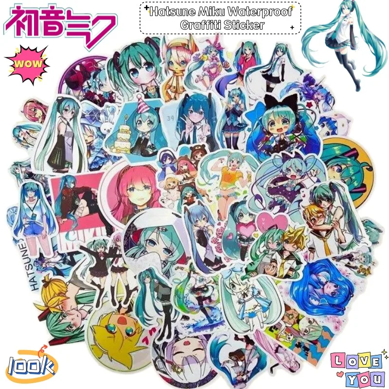 Hatsune Miku cartoon second-dimensional cute 50 stickers creative animation peripheral waterproof graffiti stickers wholesale
Hatsune Miku cartoon second-dimensional cute 50 stickers creative animation peripheral waterproof graffiti stickers wholesale
