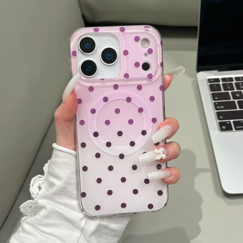 Bubble Polka Dots Mag IMD Phone Case For iPhone14/15/16/17 17Pro 16Promax 15Pro 14Promax Full Cover Body Shell Protection
Bubble Polka Dots Mag IMD Phone Case For iPhone14/15/16/17 17Pro 16Promax 15Pro 14Promax Full Cover Body Shell Protection