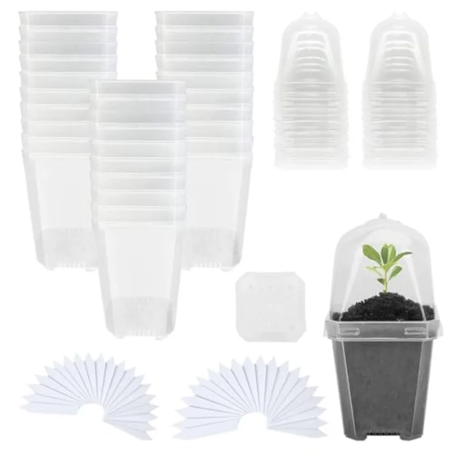 Hyuetrsa 30 Sets Plant Nursery Pots with Humidity Domes 3 Plastic Gardening Pot with 30 Pcs Labels Clear Seed Starting Pot Plan
Hyuetrsa 30 Sets Plant Nursery Pots with Humidity Domes 3 Plastic Gardening Pot with 30 Pcs Labels Clear Seed Starting Pot Plan