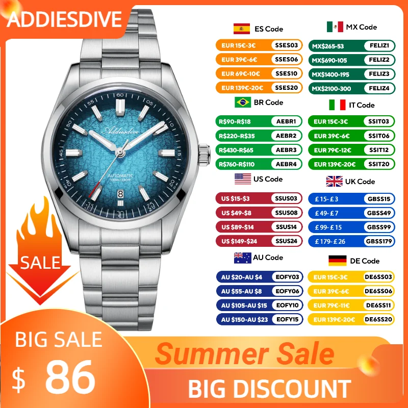 ADDIESDIVE Automatic Watches For Men New Luxury Domed Japan 8215 Mechanical Watch BGW9 Luminous Waterproof Dress Dive Male Clock
ADDIESDIVE Automatic Watches For Men New Luxury Domed Japan 8215 Mechanical Watch BGW9 Luminous Waterproof Dress Dive Male Clock