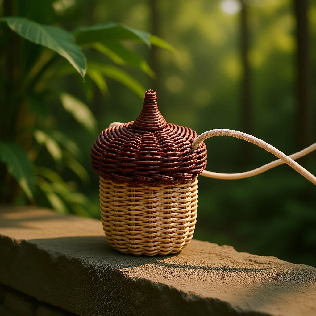 Rattan Acorn Shaped Mini Shoulder Bag Storage Basket Crossbody Woven Craft Plastic Texture Elegant Stylish Design
Rattan Acorn Shaped Mini Shoulder Bag Storage Basket Crossbody Woven Craft Plastic Texture Elegant Stylish Design
