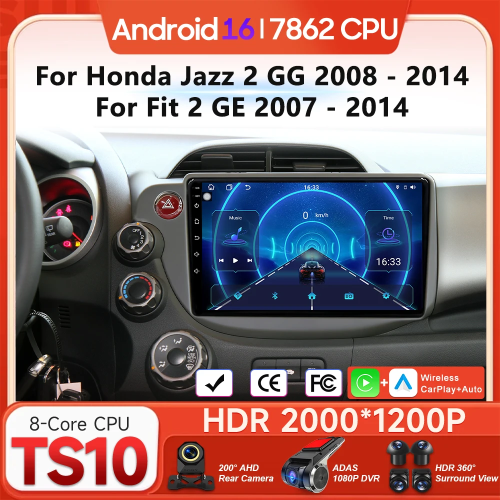 Мультимедийный проигрыватель Android 16 для Honda Jazz 2 GG 2008-2014 и Fit 2 GE 2007-2014 с Carplay, автомагнитолой, видео, навигацией GPS и Bluetooth
Мультимедийный проигрыватель Android 16 для Honda Jazz 2 GG 2008-2014 и Fit 2 GE 2007-2014 с Carplay, автомагнитолой, видео, навигацией GPS и Bluetooth