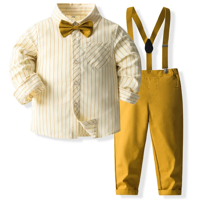 4PCS Sets Spring Autumn Baby Boy Clothes Korean Fashion Stripe Gentleman Tie Long Sleeve Tops+Pants Boutique Kids Clothing B065
4PCS Sets Spring Autumn Baby Boy Clothes Korean Fashion Stripe Gentleman Tie Long Sleeve Tops+Pants Boutique Kids Clothing B065