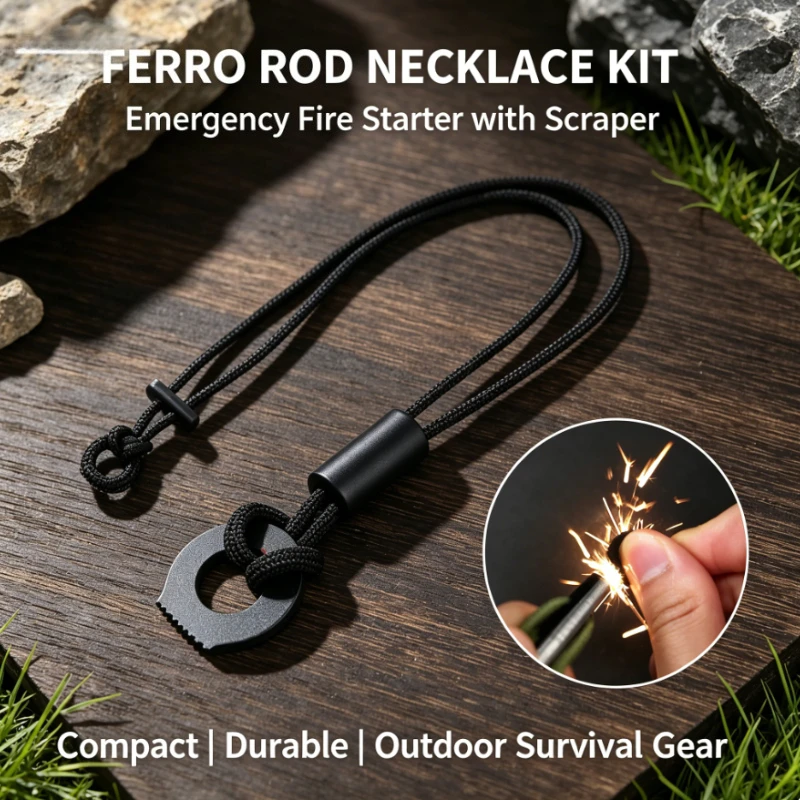 Discreet EDC Survival Necklace with Built-in Tinder, Waterproof 10-Core Umbrella Rope & Magnesium Flint, Portable Outdoor Tool
Discreet EDC Survival Necklace with Built-in Tinder, Waterproof 10-Core Umbrella Rope & Magnesium Flint, Portable Outdoor Tool