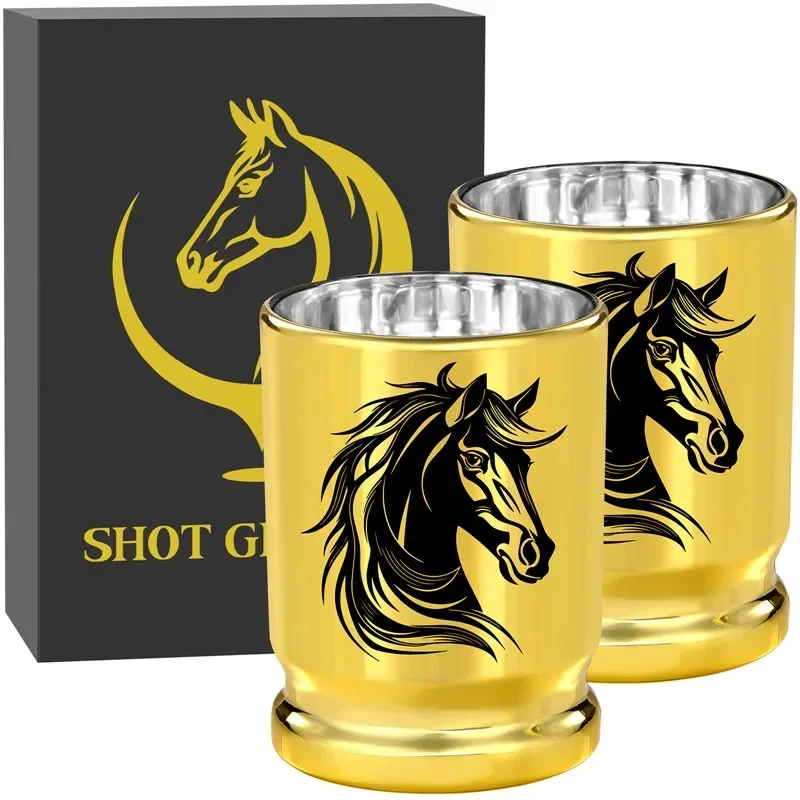 Golden 50 Caliber Plastic Bullet Shot Cups Drinking Cup with Horse Head Pattern Wedding Club Party 3.2oz Shot Glasses Drinkware
Golden 50 Caliber Plastic Bullet Shot Cups Drinking Cup with Horse Head Pattern Wedding Club Party 3.2oz Shot Glasses Drinkware