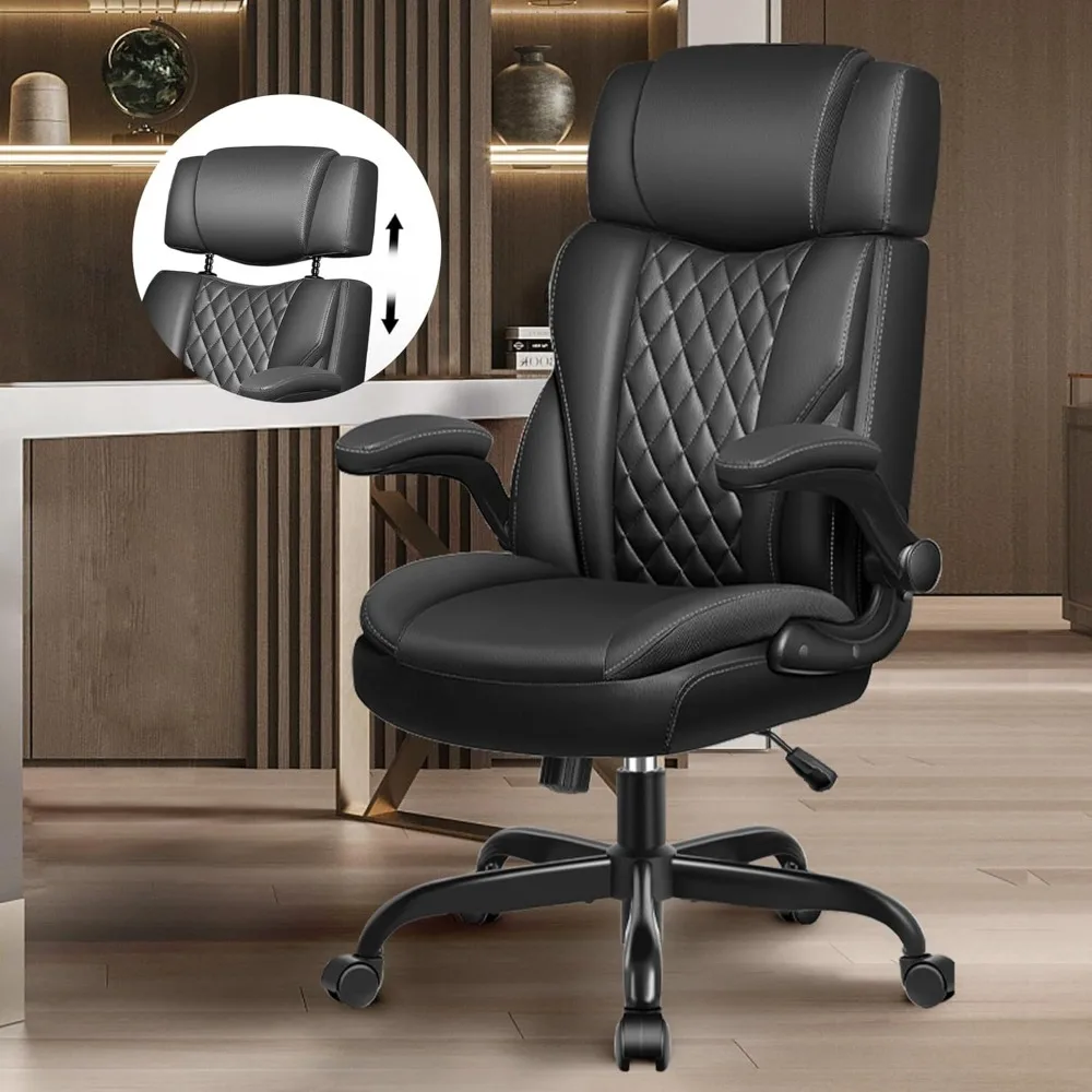 Office Chair Flip Up Arms, Executive Leather Office Chair Ergonomic Desk Chair with Lumbar Support, Adjustable Headrest, Compute
Office Chair Flip Up Arms, Executive Leather Office Chair Ergonomic Desk Chair with Lumbar Support, Adjustable Headrest, Compute