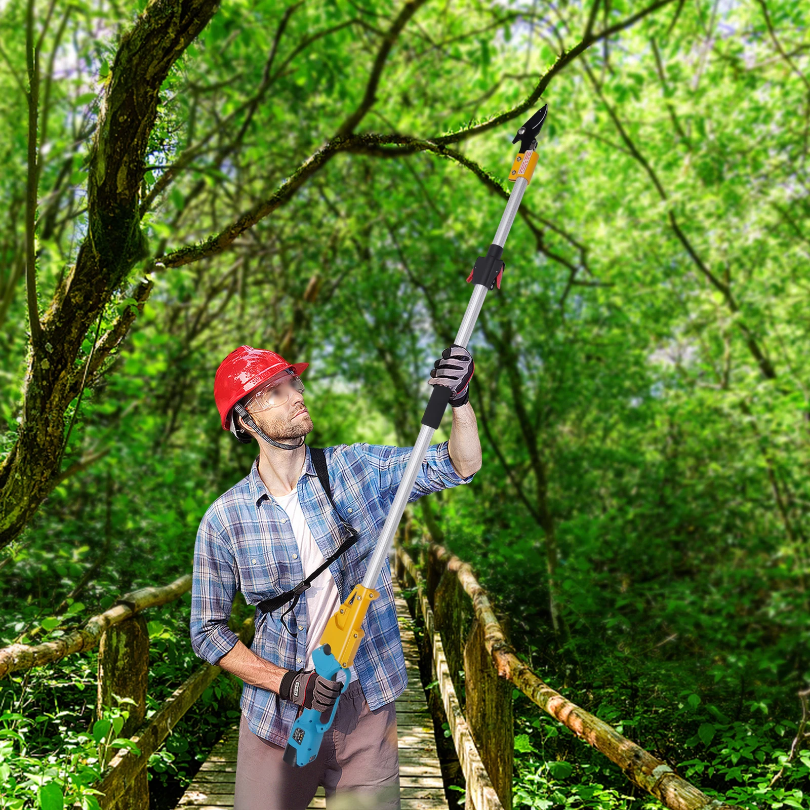 Cordless Electric Pruning Shears with 2 Spare 2.0ah Lithium Batteries (1.44-2m)Extension Pole Tree Branch Cutting Machine
Cordless Electric Pruning Shears with 2 Spare 2.0ah Lithium Batteries (1.44-2m)Extension Pole Tree Branch Cutting Machine