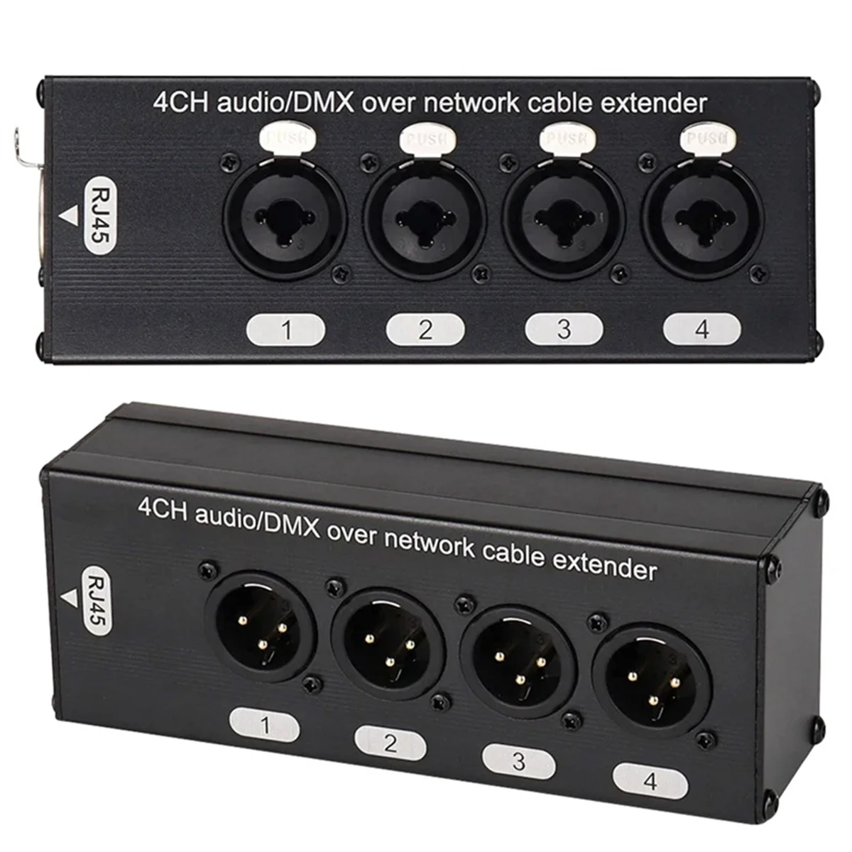 New 3C-1 Pair 4 Channel XLR/ Audio RJ45 Cat5/Cat6 Ethernet Extender XLR Extender Transceiver for Live Stage
New 3C-1 Pair 4 Channel XLR/ Audio RJ45 Cat5/Cat6 Ethernet Extender XLR Extender Transceiver for Live Stage