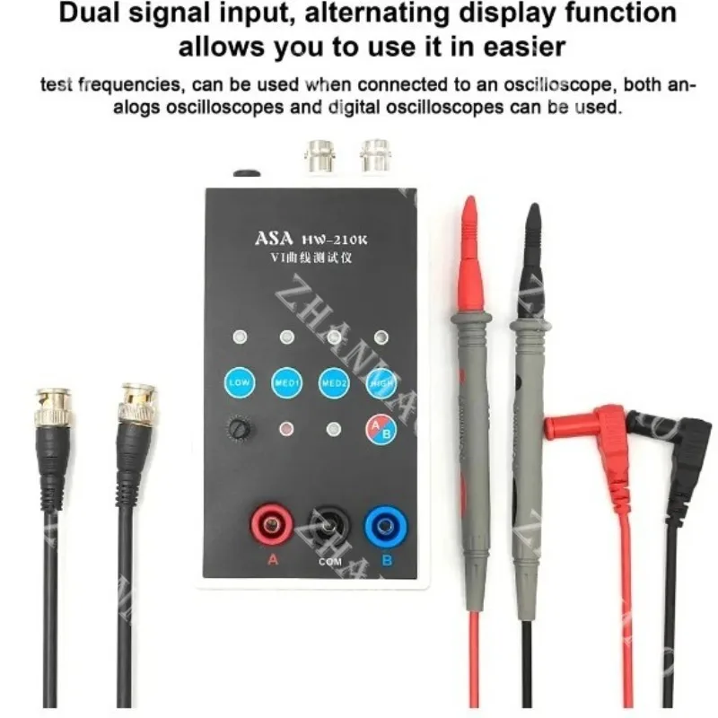Circuit Board Testing ASA Tester 4-speed Adjustable HW-210K Dual Channel VI Curve Tester